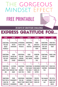 Free Printable Gratitude Challenge